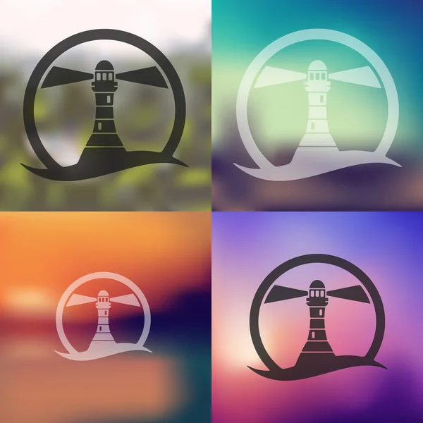 Icône du phare floue — Image vectorielle
