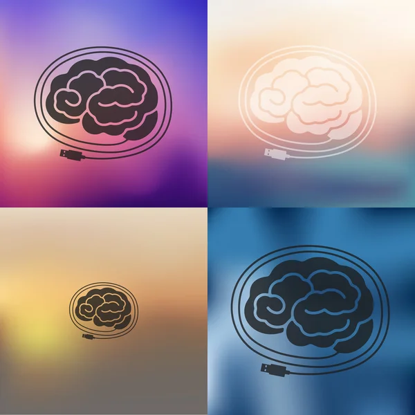 Icono del cerebro borroso — Archivo Imágenes Vectoriales