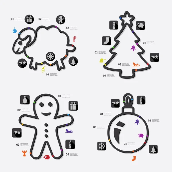 Icône infographique Noël — Image vectorielle