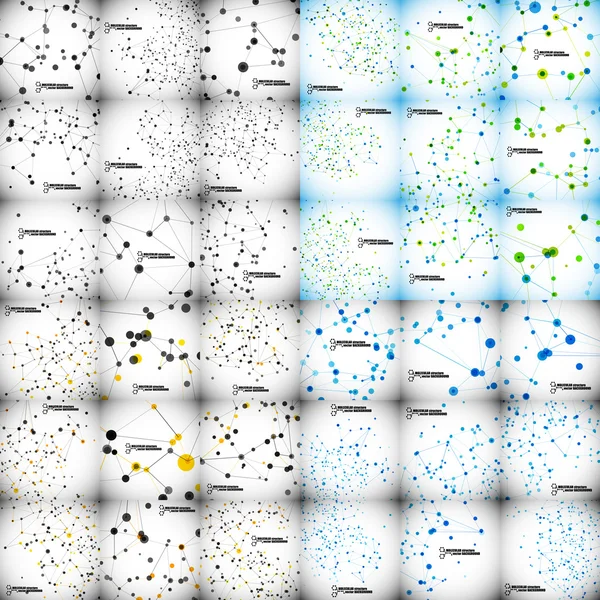 Verzameling van mooie moleculaire structuur — Stockvector