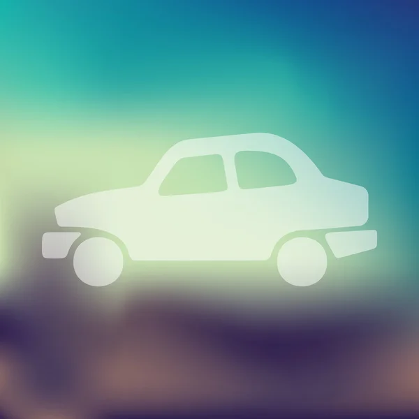Car icon on blurred background — Stock Vector