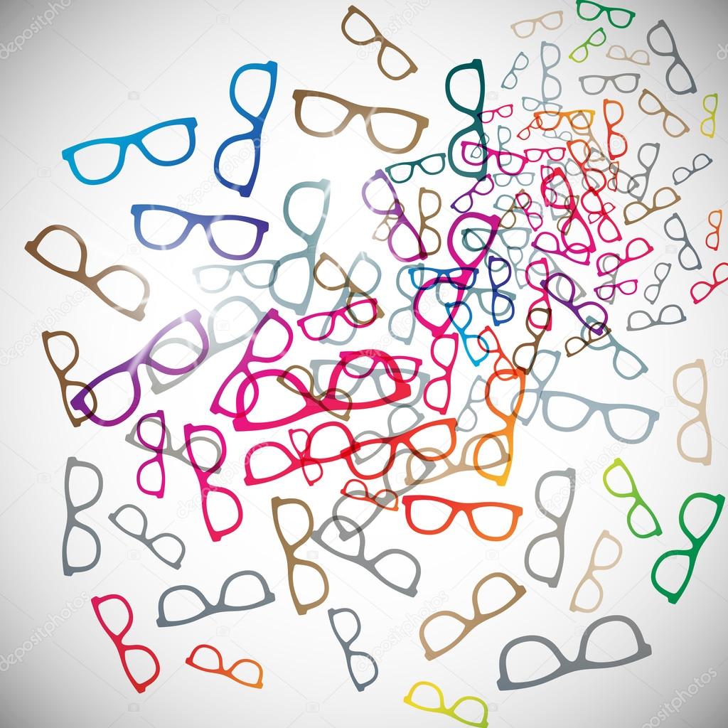 Abstract background with glasses