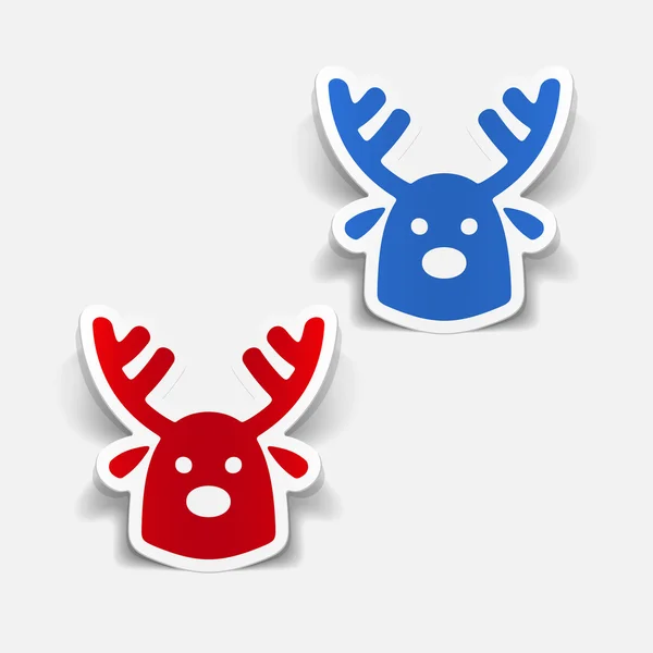 Christmas deer icon — Stock Vector