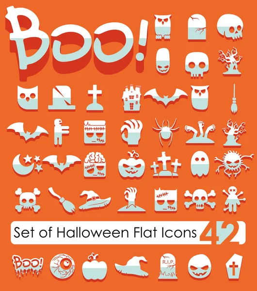 Set di icone piatte di Halloween — Vettoriale Stock