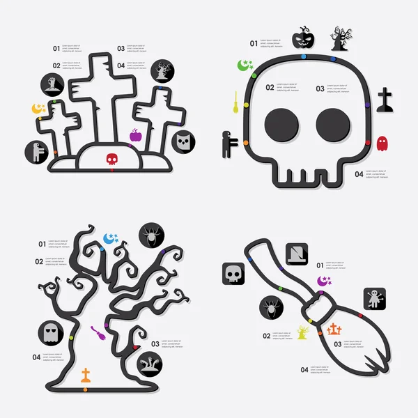 Icono de Halloween infografía — Vector de stock