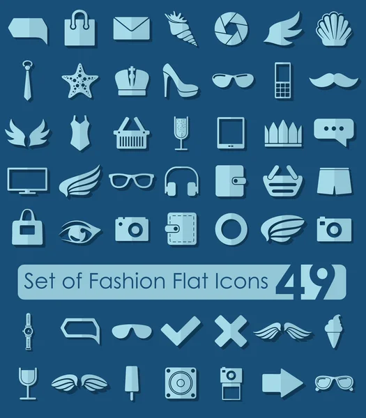 Set of fashion flat icons — Stock Vector