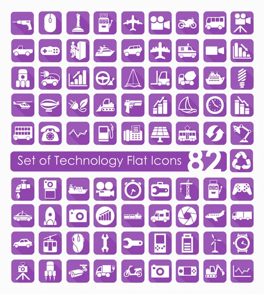 Набор иконок технологии — стоковый вектор