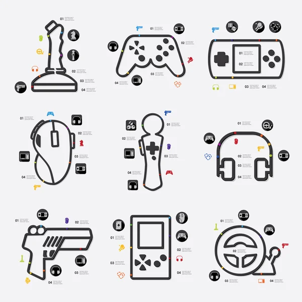 Icono del juego infografía — Archivo Imágenes Vectoriales