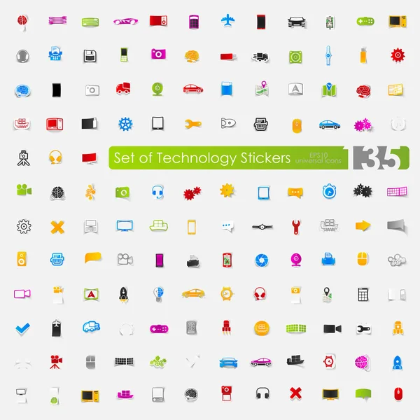 Set of technology stickers — Stock Vector