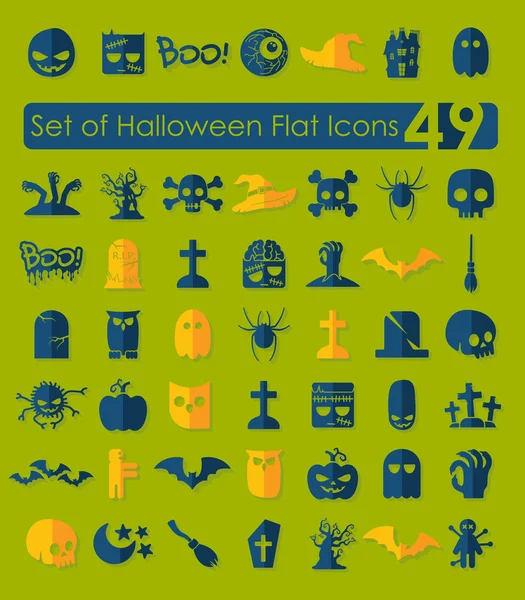 Conjunto de iconos planos de Halloween — Vector de stock