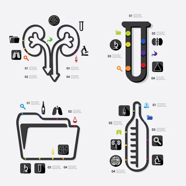 Geneeskunde pictogram infographic — Stockvector