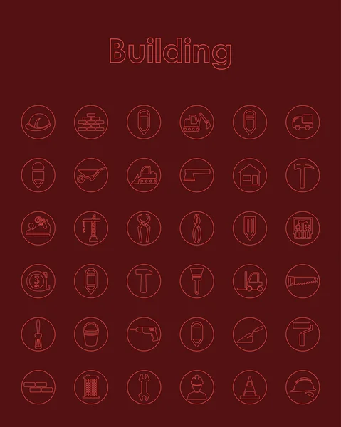 Set of building simple icons — Stock Vector