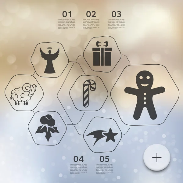 Kerst infographic iconen — Stockvector