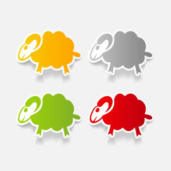 现实的设计元素: 羊 — 图库矢量图片