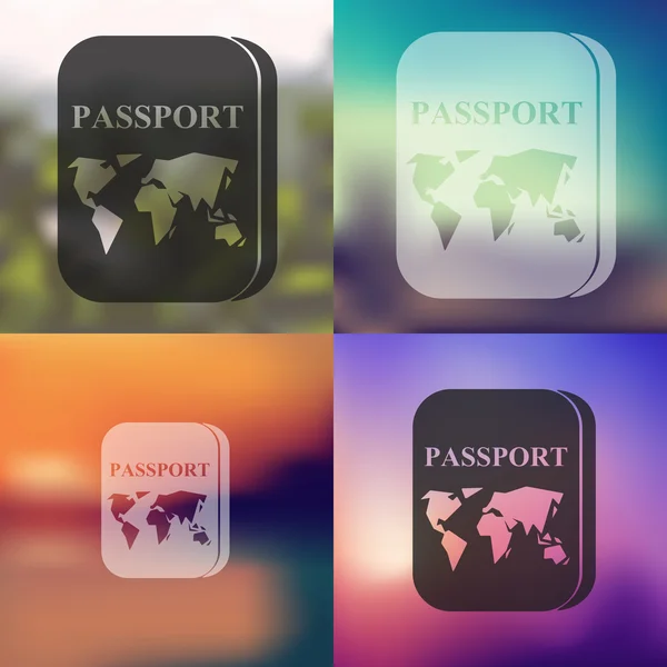 Passport ikonra elmosódott háttér — Stock Vector