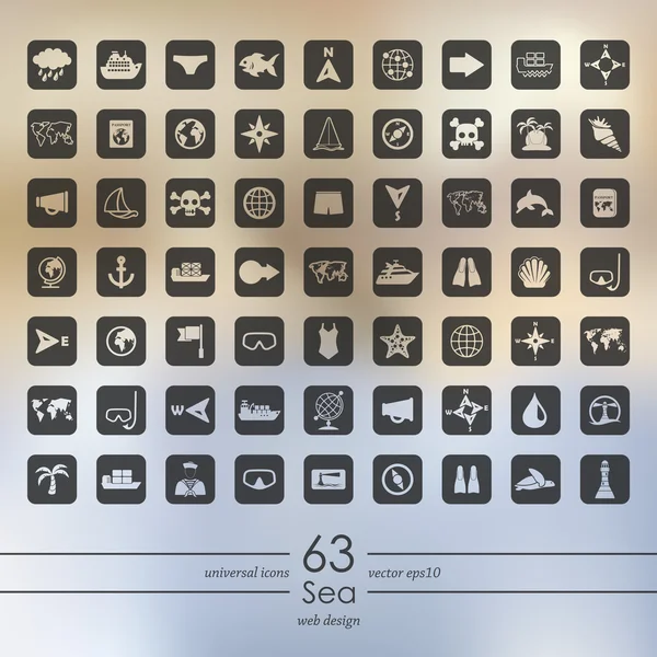 Conjunto de iconos del mar — Vector de stock