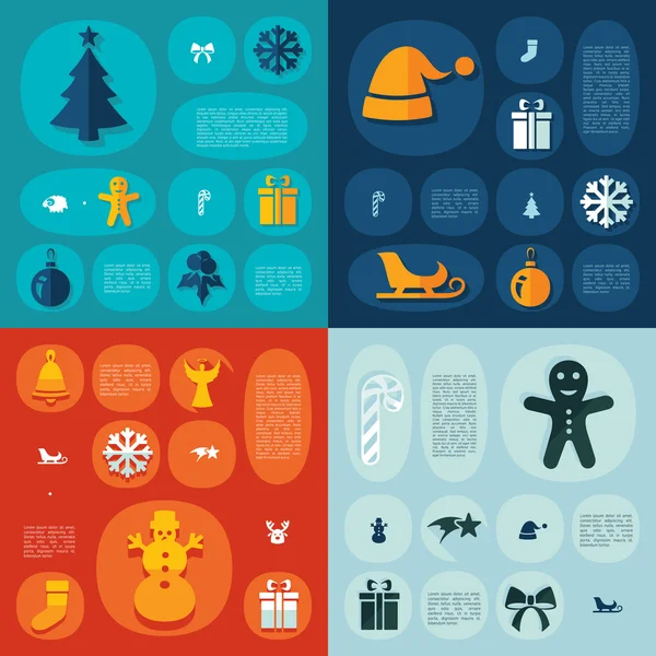 Kerstmis platte infographic — Stockvector