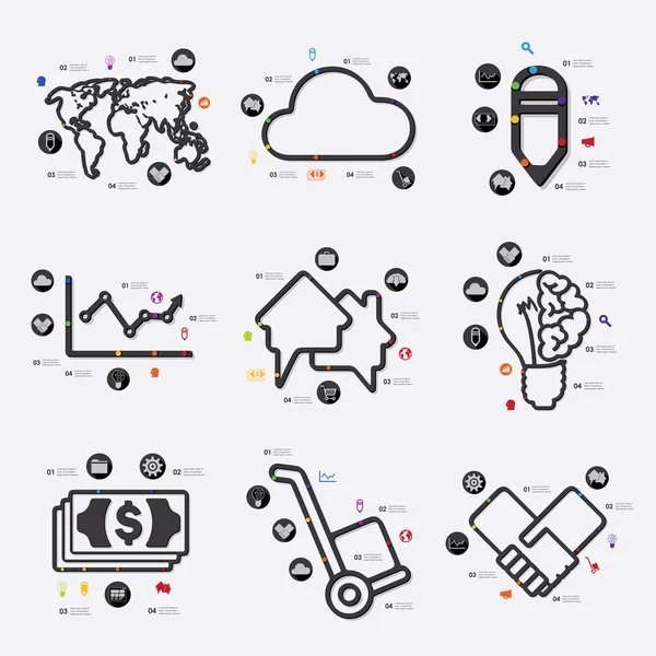 Business infographic icons — Stock Vector