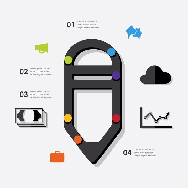 Ícones de Infográfico de Negócios — Vetor de Stock