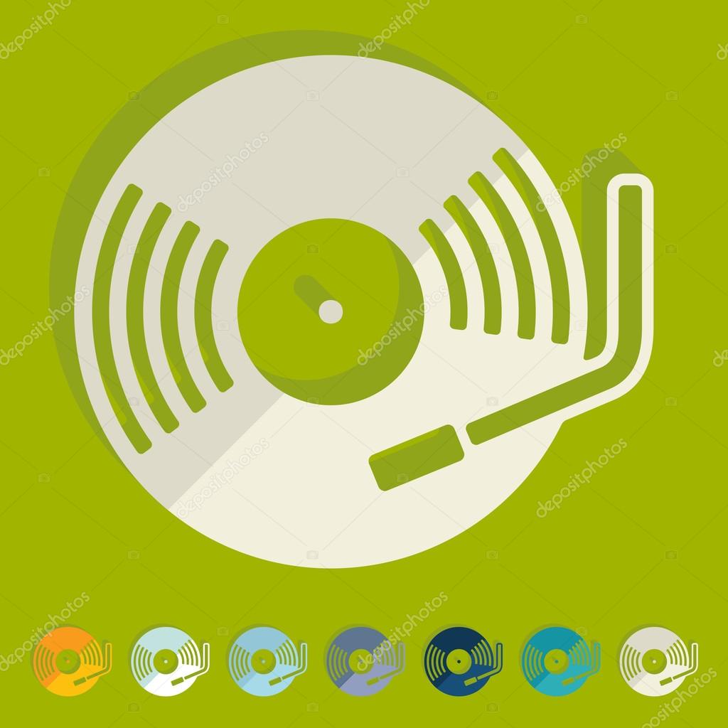 Flat design: turntable. Vector illustration