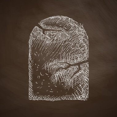 Mezar Taşı simgesini tıklatın. Vektör çizim