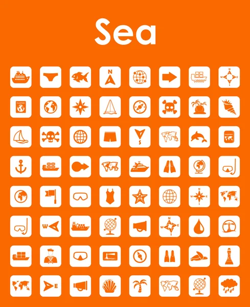 Set of sea simple icons — Stock Vector