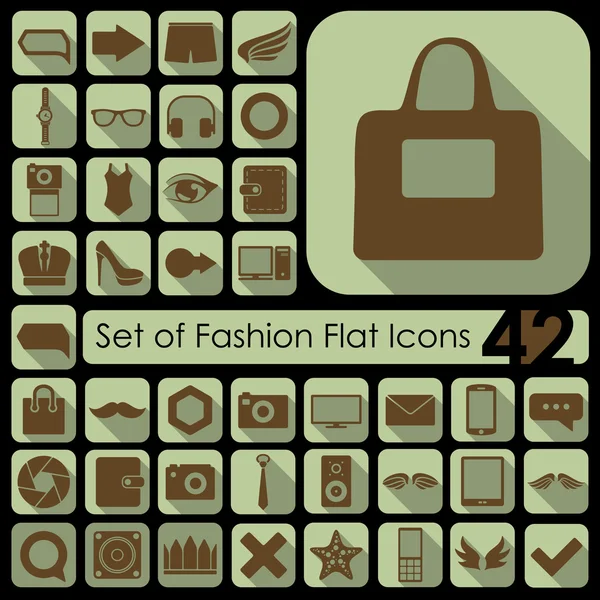 Conjunto de iconos planos de moda — Vector de stock