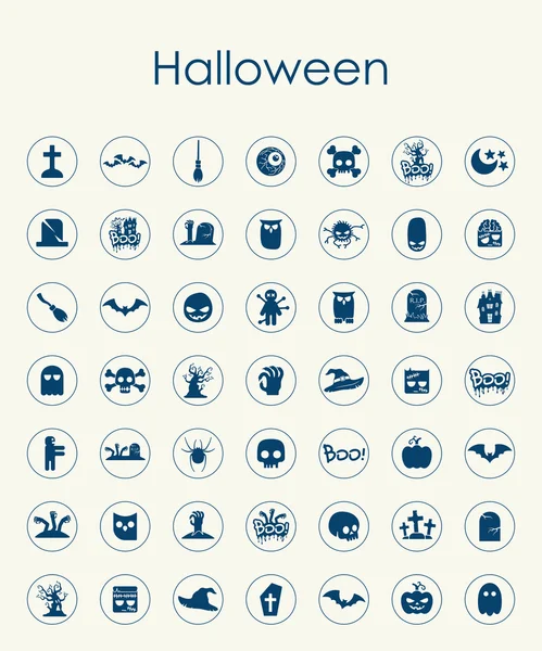 Набор простых икон на Хэллоуин — стоковый вектор