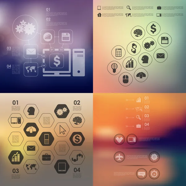 Ícones de Infográfico de Negócios — Vetor de Stock