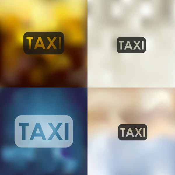 Taxi-ikonen suddig bakgrund — Stock vektor