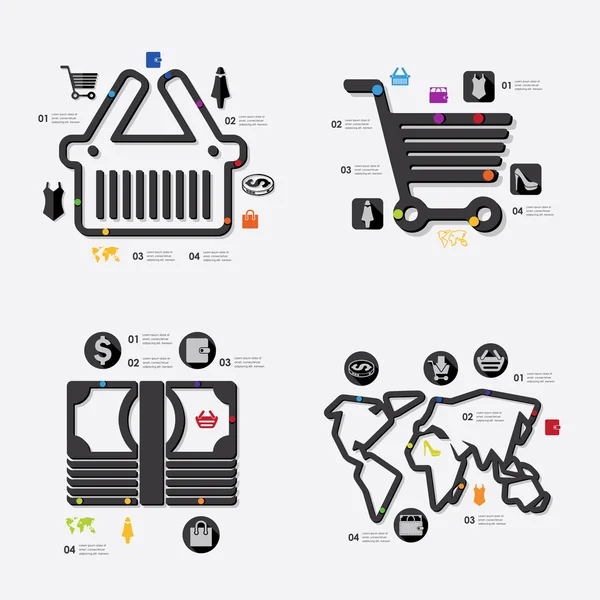 Muoti infografiset kuvakkeet — vektorikuva