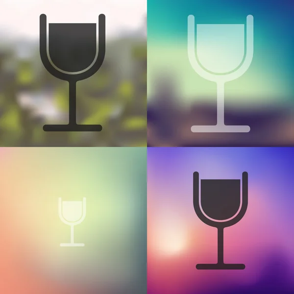 Cocktail icon on blurred background — Stock Vector