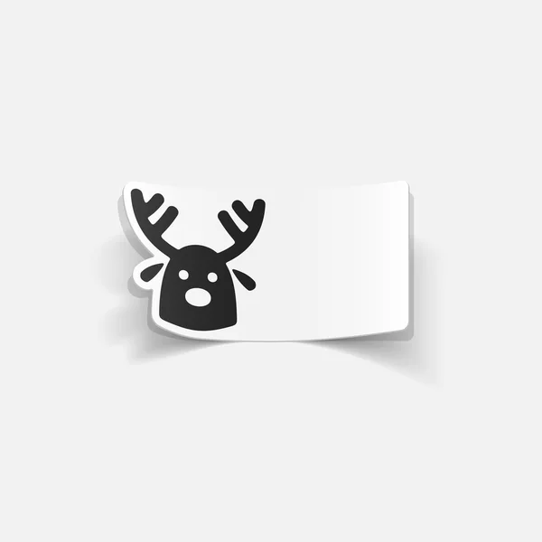 Christmas deer icon — Stock Vector