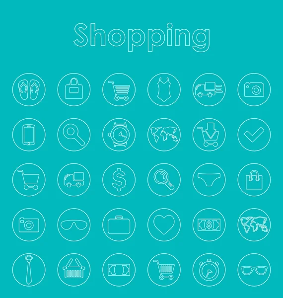 Uppsättning av shopping enkelt ikoner — Stock vektor