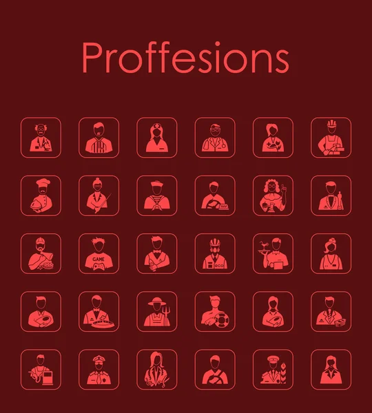 Set of professions simple icons — Stock Vector