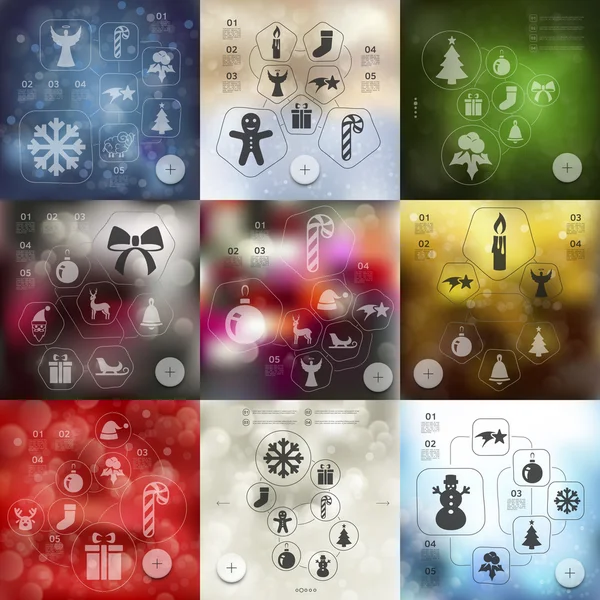 Icônes infographiques de Noël — Image vectorielle