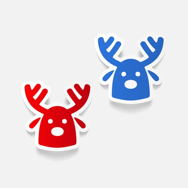 Christmas deer icon — Stock Vector