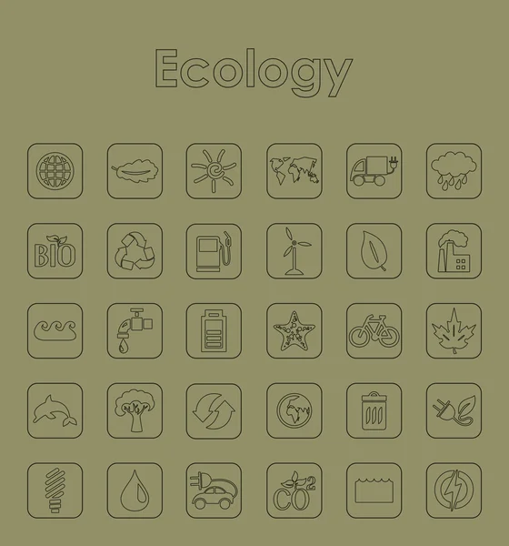 Ensemble d'icônes écologiques simples — Image vectorielle