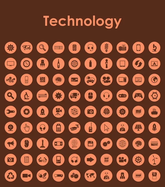 Set van technologie eenvoudig pictogrammen — Stockvector