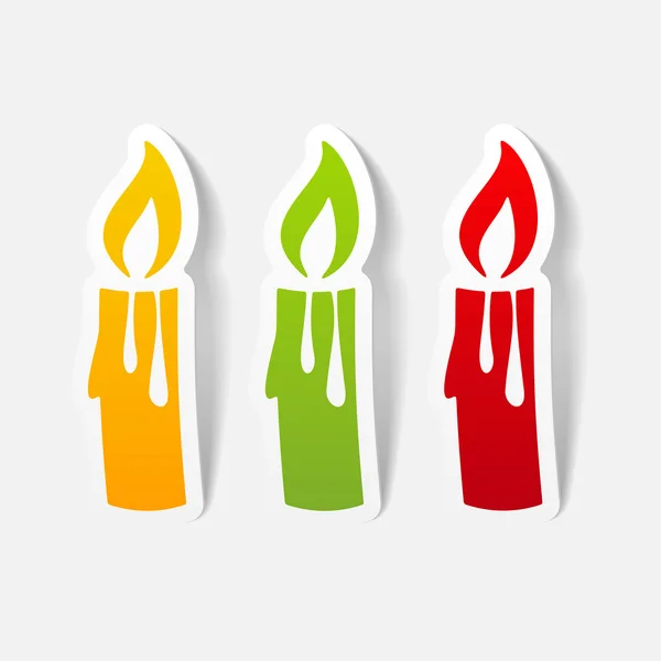 Christmas candle icon — Stock Vector