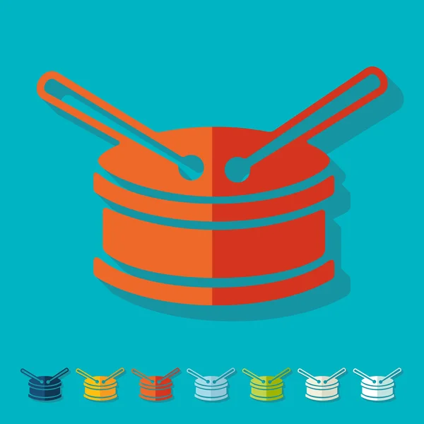 Flat design: drum — Stock Vector