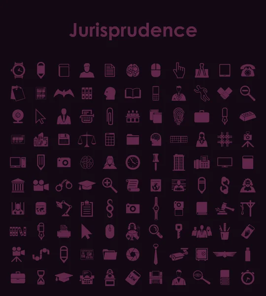 Ensemble de jurisprudence icônes simples — Image vectorielle