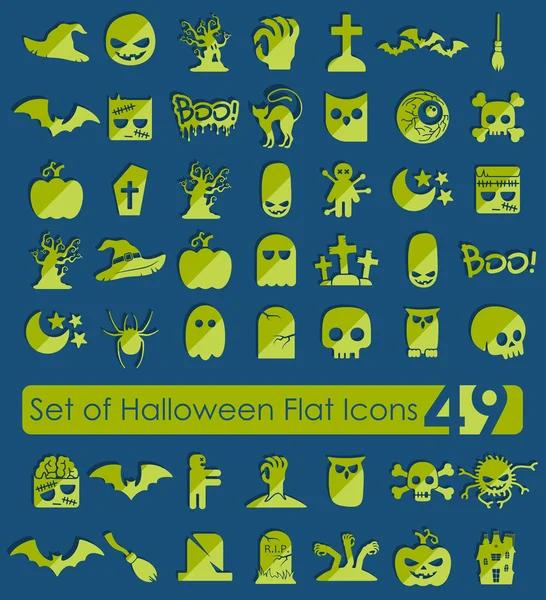 Conjunto de iconos planos de Halloween — Archivo Imágenes Vectoriales