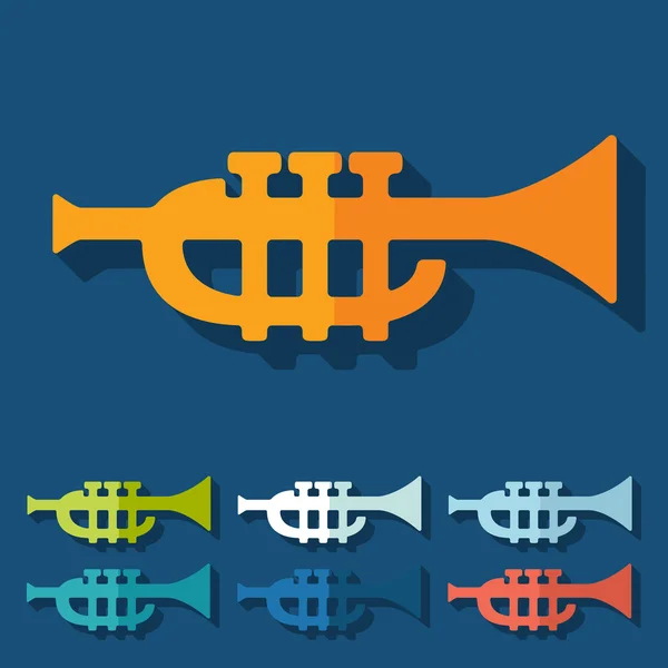 Diseño plano: trompeta — Archivo Imágenes Vectoriales