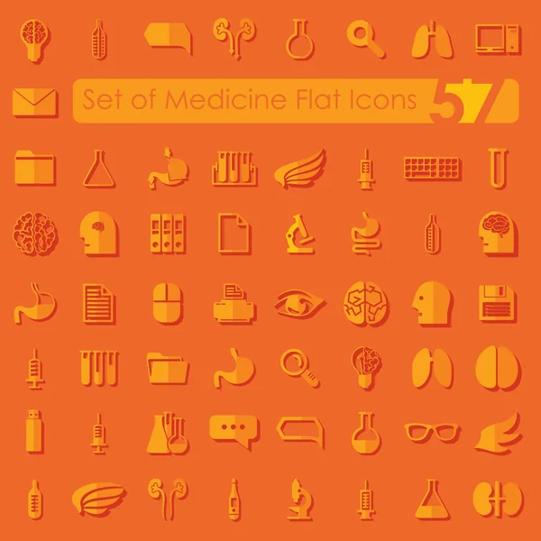 Conjunto de iconos planos médicos — Vector de stock