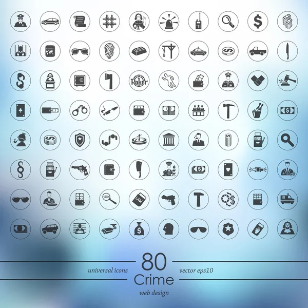 Set of crime icons — Stock Vector