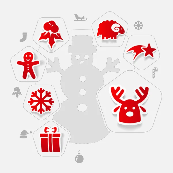 Christmas sticker infographic — Stock Vector