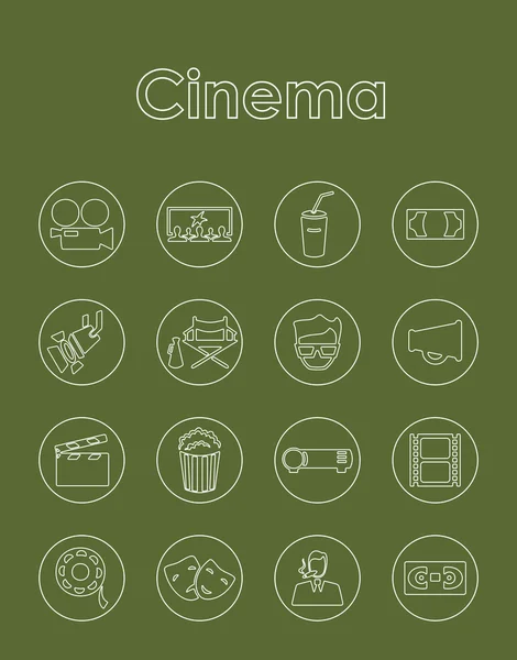 Conjunto de iconos simples de cine — Archivo Imágenes Vectoriales