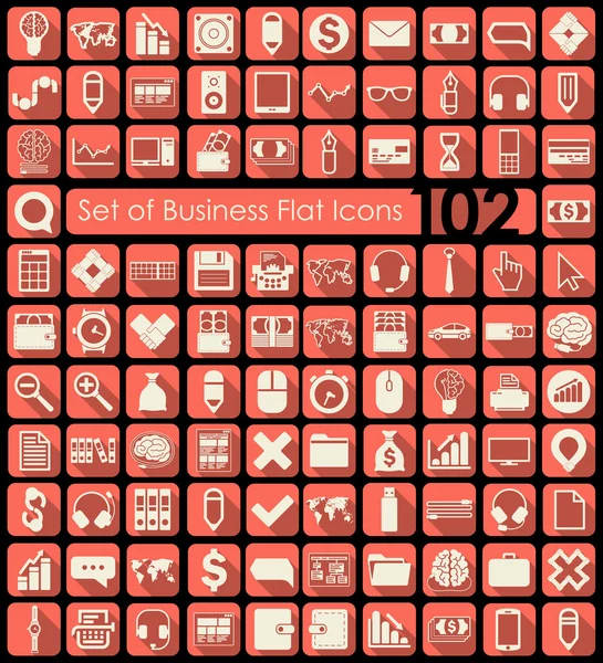 Set van zakelijke platte pictogrammen — Stockvector