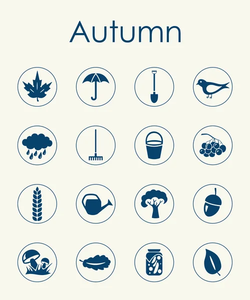 Conjunto de iconos simples de otoño — Archivo Imágenes Vectoriales